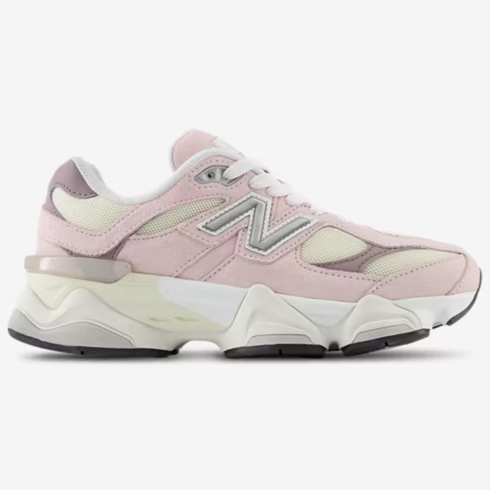 New Balance Kids Pink and Cream Mesh Suede Sneakers